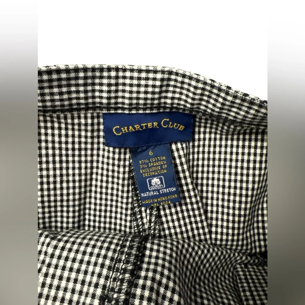 Plaid straight leg crop embroidered pants - Picture 4 of 4